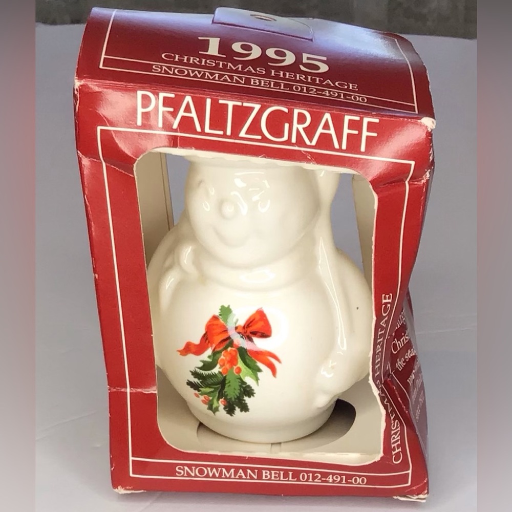 1995 Pfaltzgraff Christmas Heritage Snowman Bell